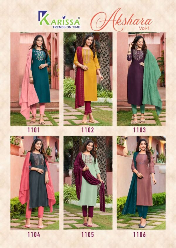 karissa trends akshara vol 1 1101 1106 series trendy designer kurti manufacturer surat 11 2023 01 23 20 05 13