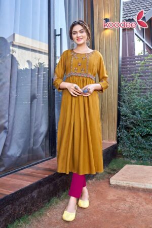 koodee morni vol 1 1001 1006 series fancy work designer only kurtis catalogue latest collection 2023 01 21 15 11 54