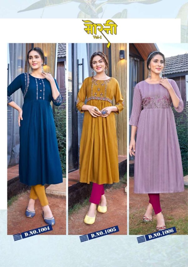 koodee morni vol 1 1001 1006 series fancy work designer only kurtis catalogue latest collection 5 2023 01 21 15 11 54