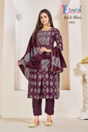 texofab rich bliss 1001 1004 series viscose silk designer top bottom with dupatta collection 2023 01 19 14 55 00