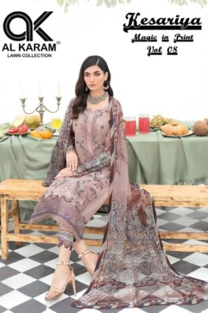 AL KARAM KESARIYA MAGIC IN PRINT VOL 8 NEW BEAUTIFUL CATALOGUE Rehmat Boutique