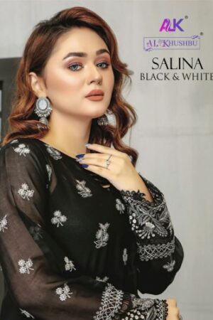 AL KHUSHBU SALINA BLACK & WHITE BEST DISCOUNT SUPERB FANCY LATEST CATALOGUE 2023 NEW BEAUTIFUL CATALOGUE Rehmat Boutique