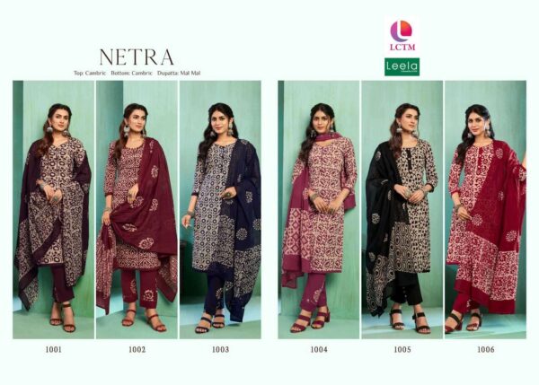 leela netra series 1001-1003 cambric suit  NEW BEAUTIFUL CATALOGUE - Image 5