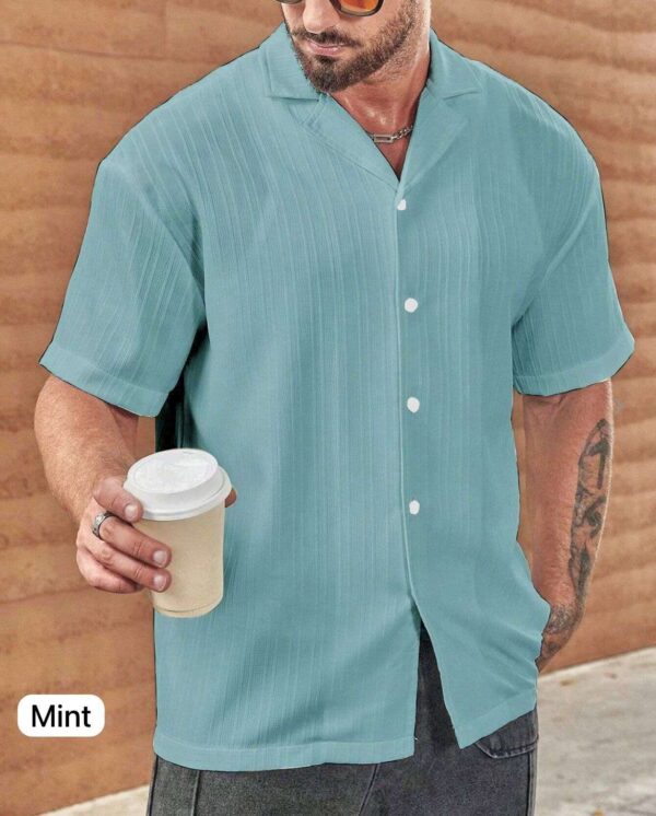 cuban boys soft fabric sugar can textured collar shirt for regular and vacation 2024 05 01 21 36 22