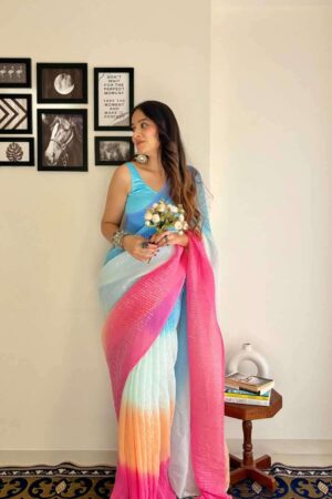 kc 799 most popular crush georgette sequence work fashionable designer saree NEW BEAUTIFUL CATALOGUE