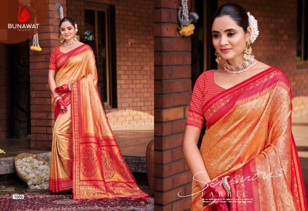 Bunawat  Sanyukta Silk series 1001-1006 SILK wholesale saree - Image 5