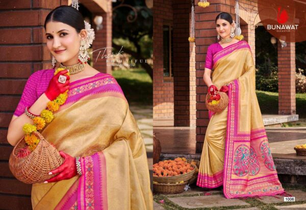 Bunawat  Sanyukta Silk series 1001-1006 SILK wholesale saree - Image 6