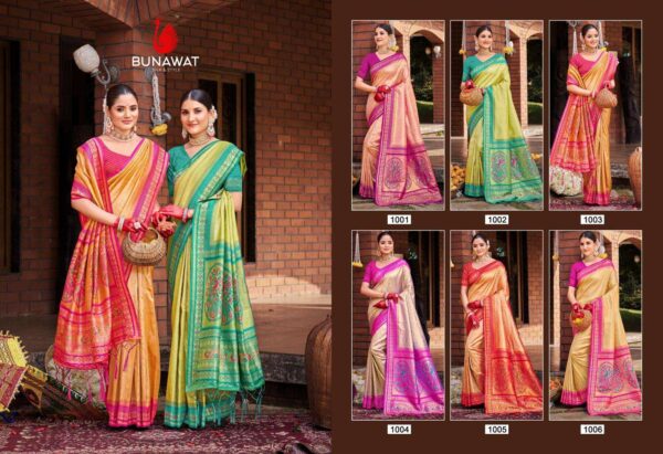 Bunawat  Sanyukta Silk series 1001-1006 SILK wholesale saree - Image 7