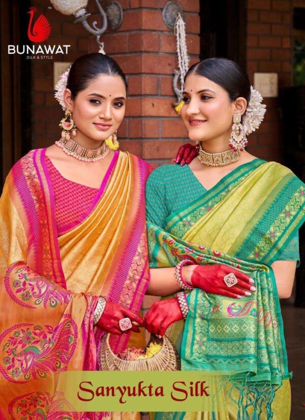 Bunawat  Sanyukta Silk series 1001-1006 SILK wholesale saree - Image 8
