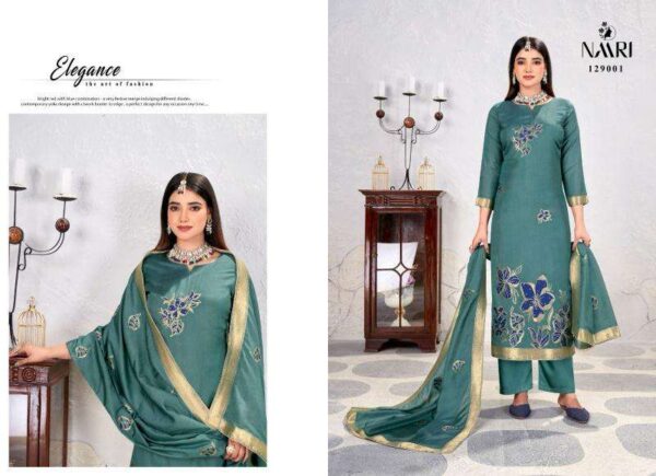 naari chhaava series 129001-129003 muslin jAcquard wholesale suit - Image 3