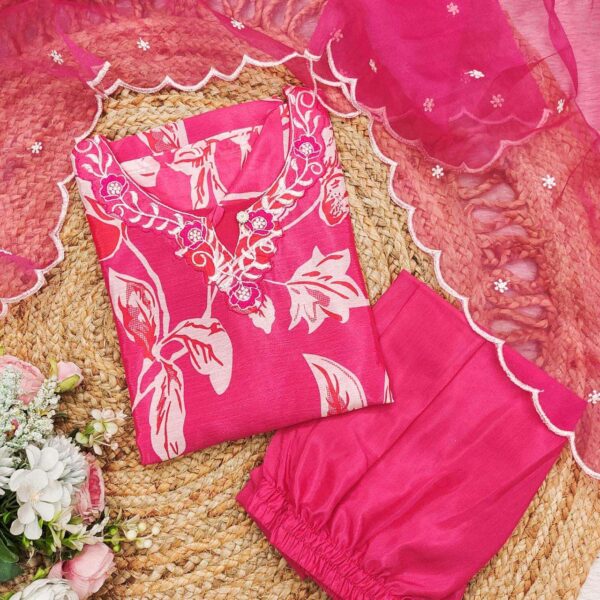 outfit consists of a long flowing kurta a matching bottom and a sheer dupatta - Image 7