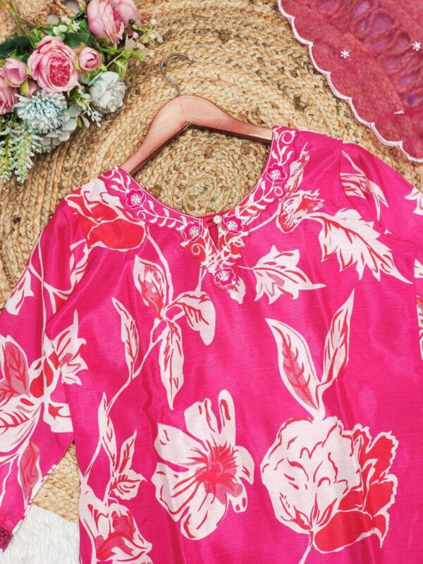 outfit consists of a long flowing kurta a matching bottom and a sheer dupatta - Image 8