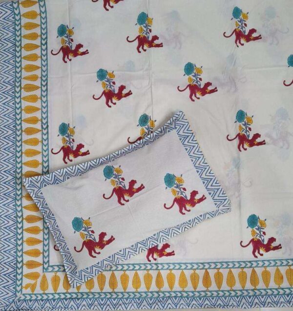 pr rangoli hand block super king size cotton unique bed sheet with 2 pillow covers - Image 29
