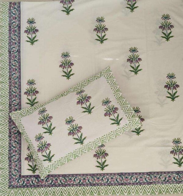 pr rangoli hand block super king size cotton unique bed sheet with 2 pillow covers - Image 48