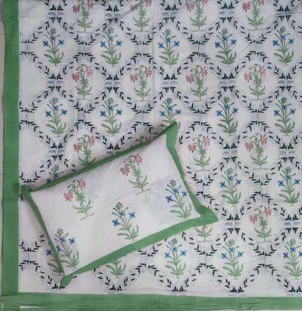 pr rangoli hand block super king size cotton unique bed sheet with 2 pillow covers - Image 51