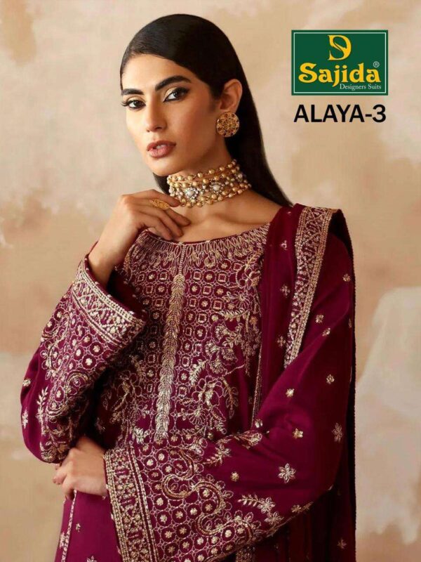 sajida alaya vol 3 series 1027-1029 GEORGETTE wholesale suit - Image 5