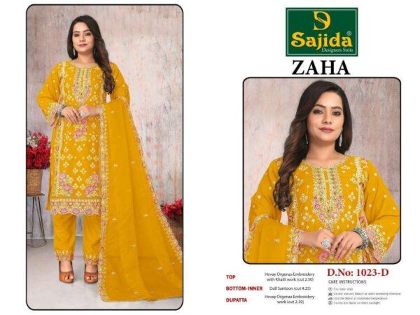 sajida zaha vol 2 series 1023 organza wholesale suit - Image 3