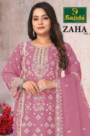 sajida zaha vol 2 series 1023 organza wholesale suit
