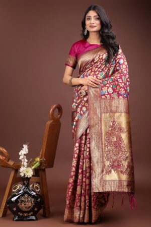 astita KASHMIRI series 1001-1006 Lichi Silk wholesale saree