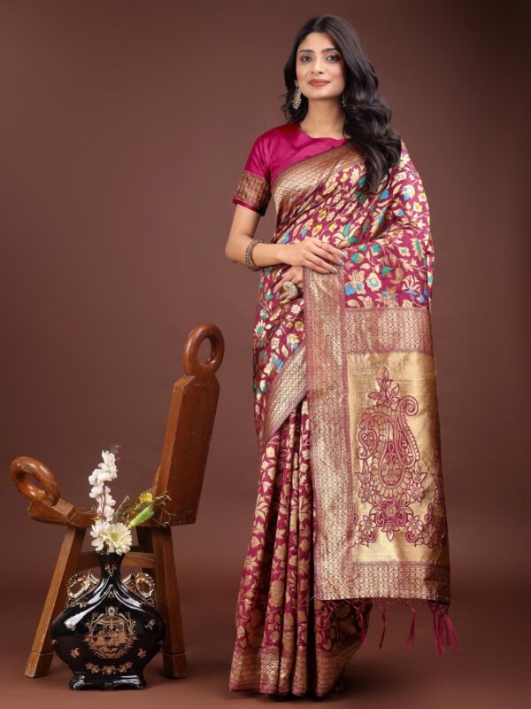 astita KASHMIRI series 1001-1006 Lichi Silk wholesale saree