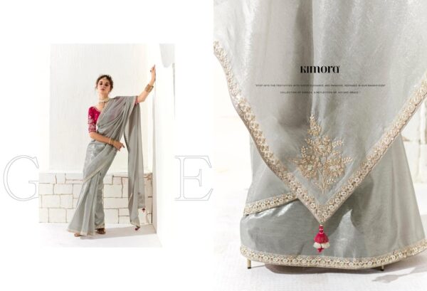 Kimora Runway Organza Tissue With Heavy Work Border and Butta Saree