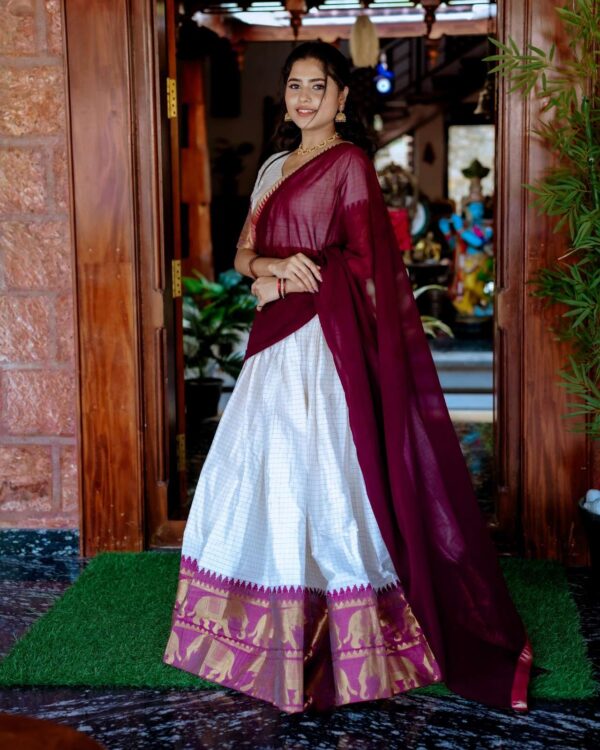 LNB2047WHT Poly Cotton wholesale lehenga