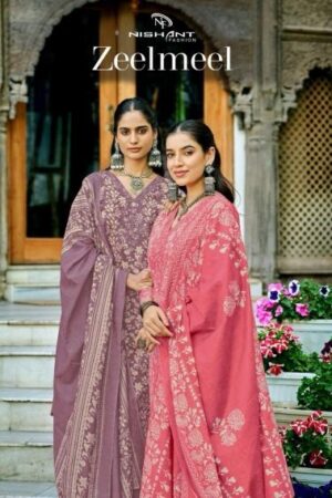 nishant fashion zeelmeel series 99001-99008 lawn wholesale suit
