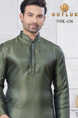Outluk vol 136 series 136001-136009 jacquard silk mens kurta