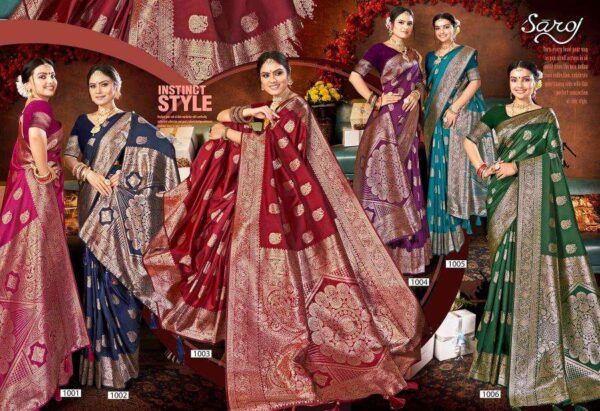 Saroj grand opening silk vol 1 series 1001-1006 silk wholesale saree - Image 6