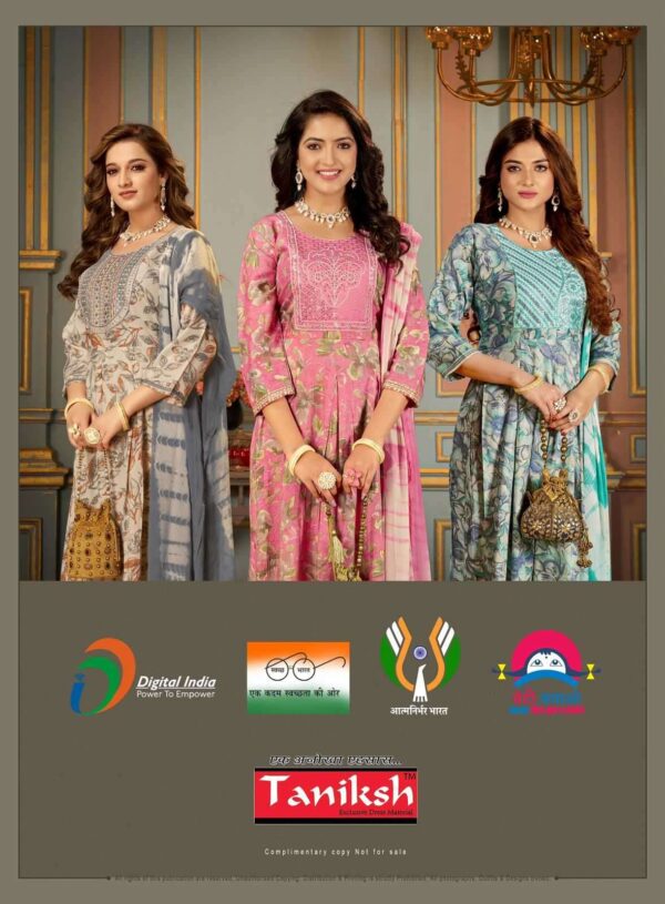 taniksh srija vol 4 series 4001-4008 rayon print suit - Image 4