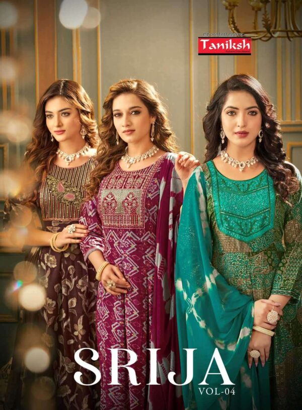 taniksh srija vol 4 series 4001-4008 rayon print suit - Image 7