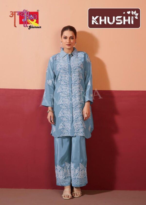 ambika kurti khushi natural crape combo wholesale co-ord sets