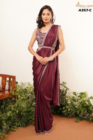 amoha trends showcases a 357 FANCY wholesale saree