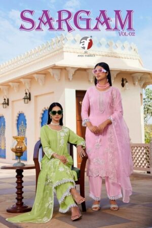 anju fabrics sargam vol 2 series 4241-4245 PURE MUSLIN wholesale suit