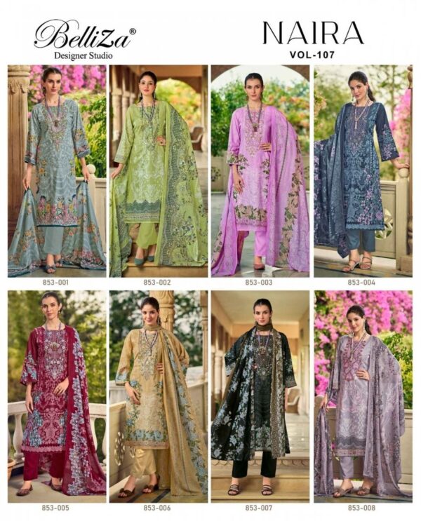 belliza naira vol 107 series 853001-853008 cotton wholesale suit - Image 14
