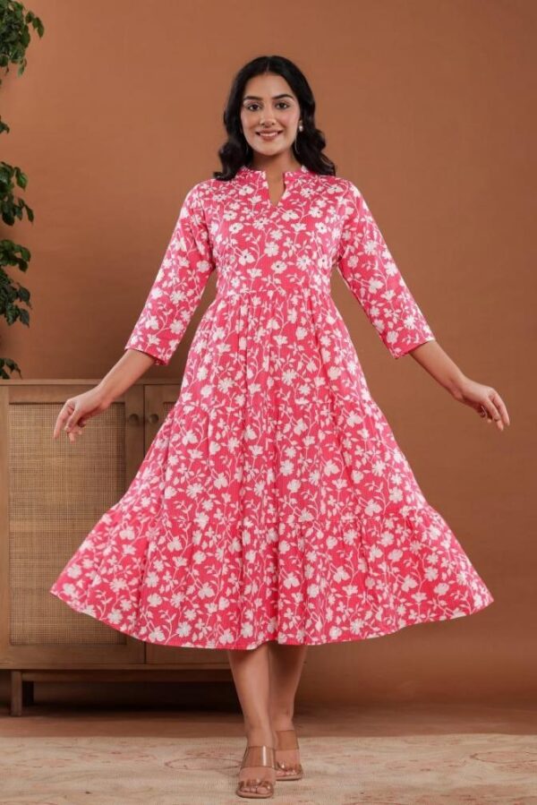 dress style printed home wear gown /dress - Image 12