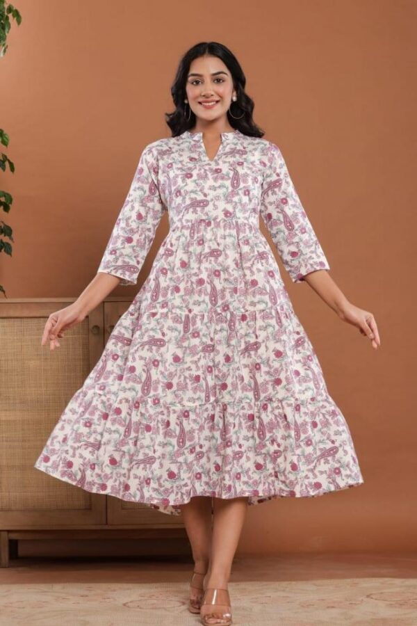 dress style printed home wear gown /dress - Image 13