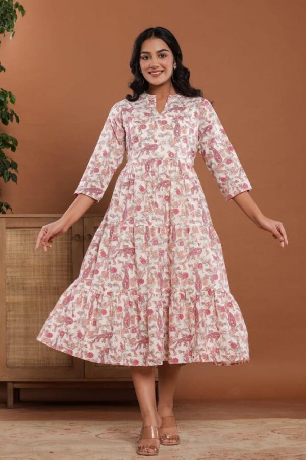 dress style printed home wear gown /dress - Image 14