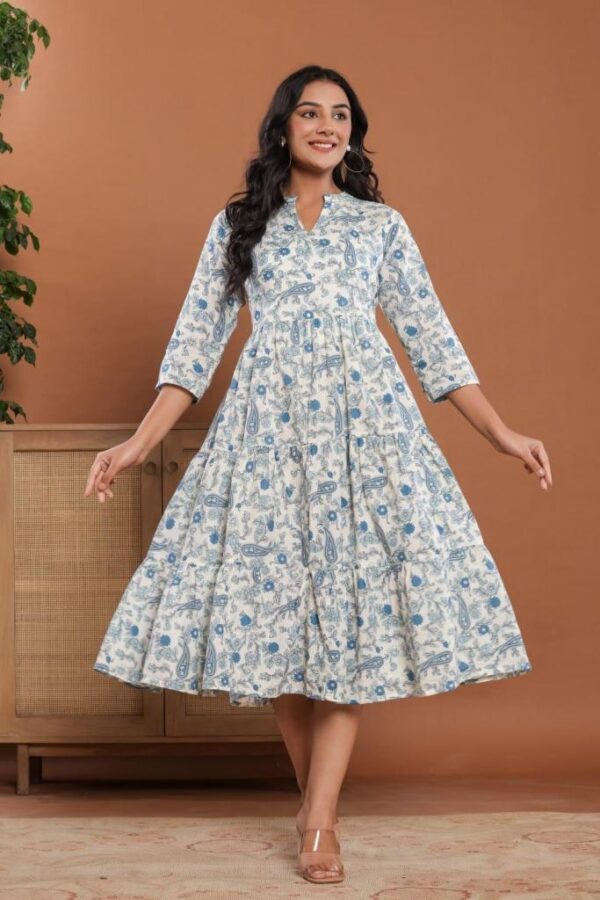 dress style printed home wear gown /dress - Image 15