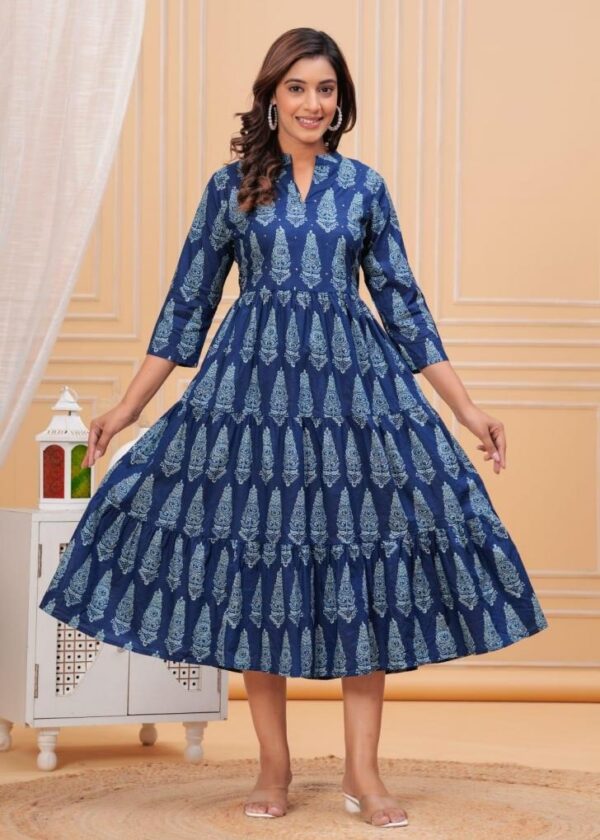 dress style printed home wear gown /dress - Image 17