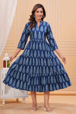dress style printed home wear gown /dress