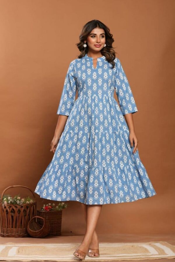 dress style printed home wear gown /dress - Image 5