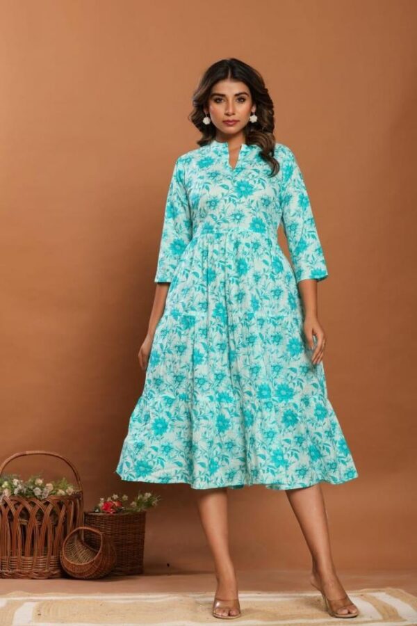dress style printed home wear gown /dress - Image 6