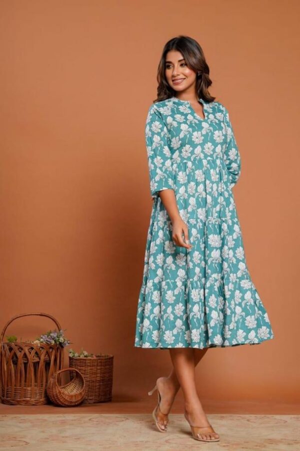 dress style printed home wear gown /dress - Image 7