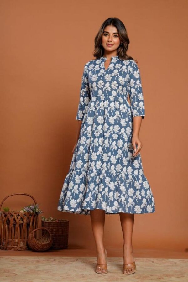 dress style printed home wear gown /dress - Image 8