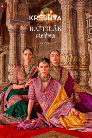 kreshva rajtilak silk series 871-876 Luxury Print With Glory Finish wholesale saree
