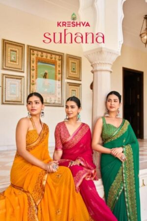 kreshva suhana series 2061-2068 dani georgette wholesale saree