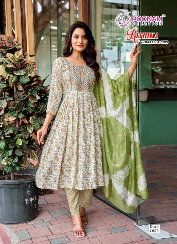 poonam rithika series 1001-1006 capsule foil print wholesale suit - Image 3