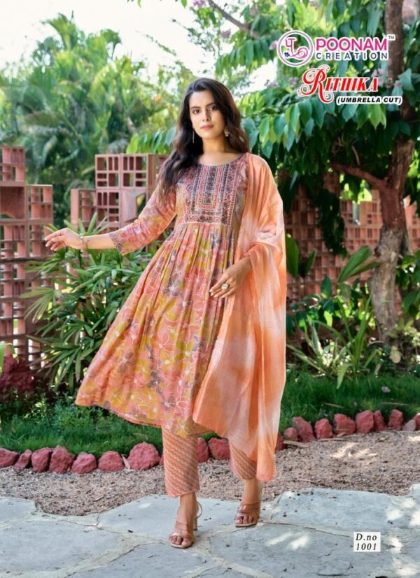 poonam rithika series 1001-1006 capsule foil print wholesale suit - Image 6