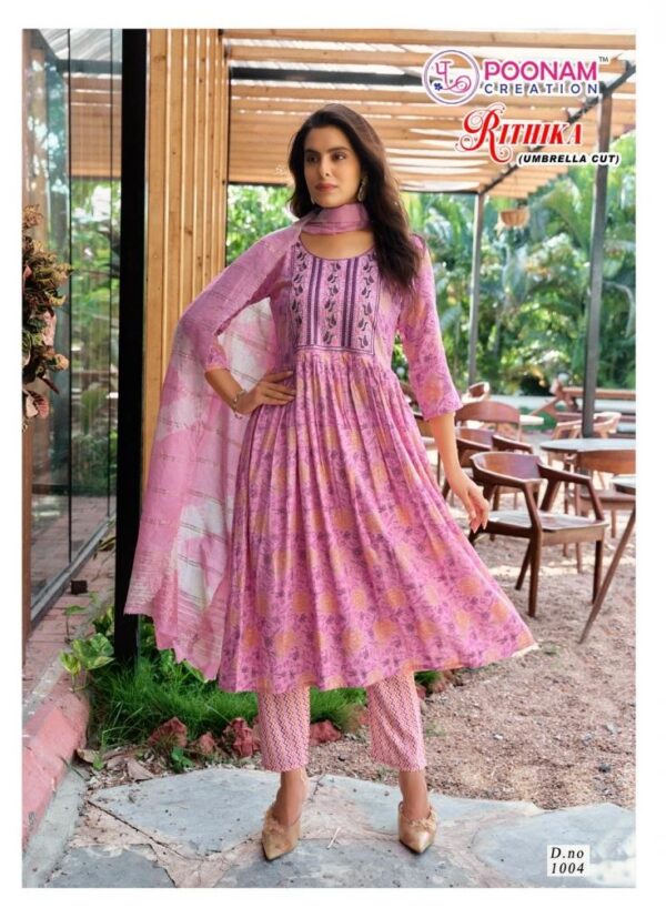 poonam rithika series 1001-1006 capsule foil print wholesale suit - Image 8